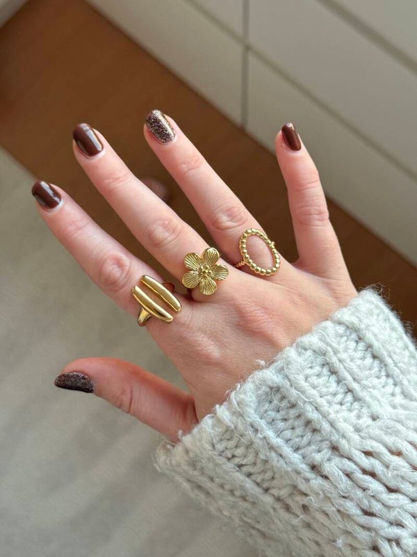 Open ovalen ring goud