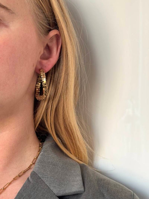 Golden glittery hoops