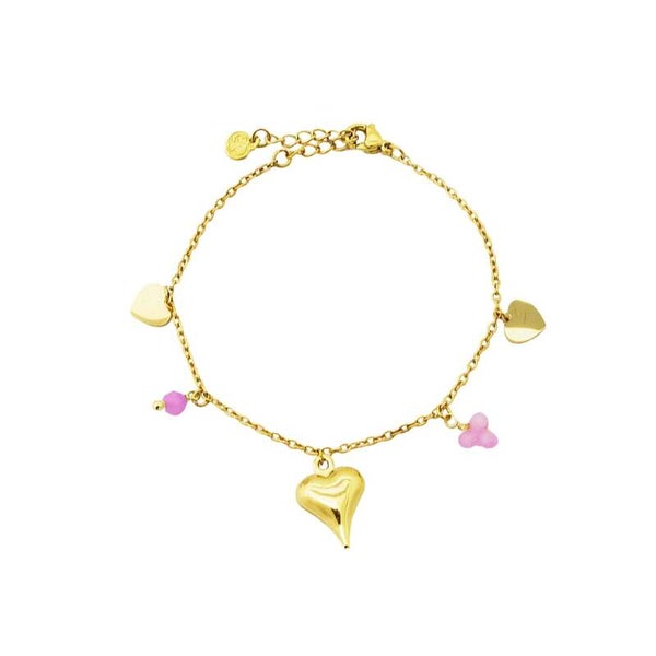 Enkelbandje hearts lila