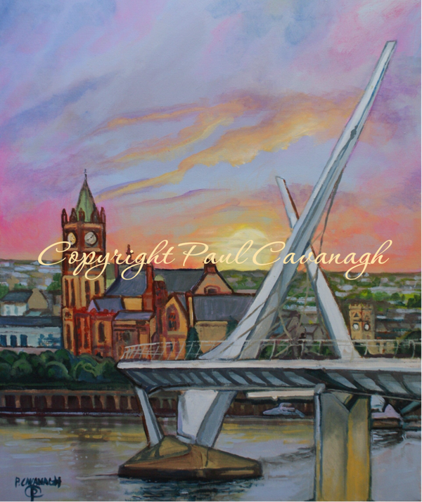 Evening at The Peace Bridge by Paul Cavanagh