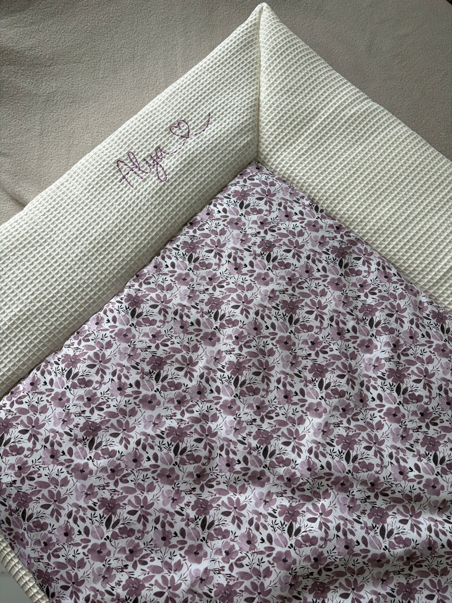 Krabbeldecke aus Waffelpique & Baumwolle
