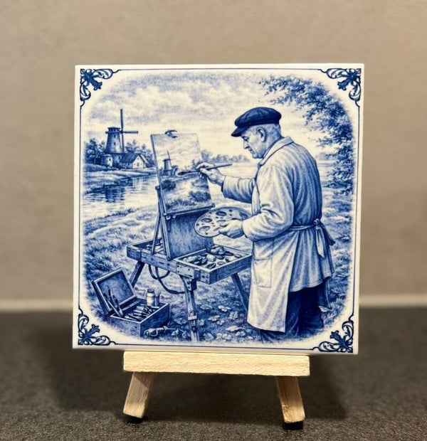 Schilder Delfts blauw