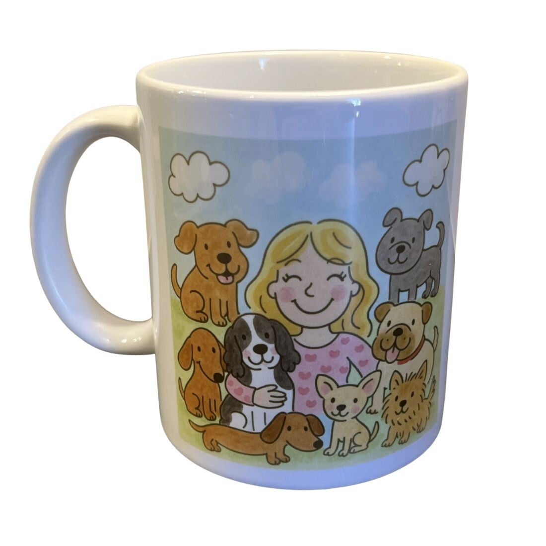 Beker: meisje met honden