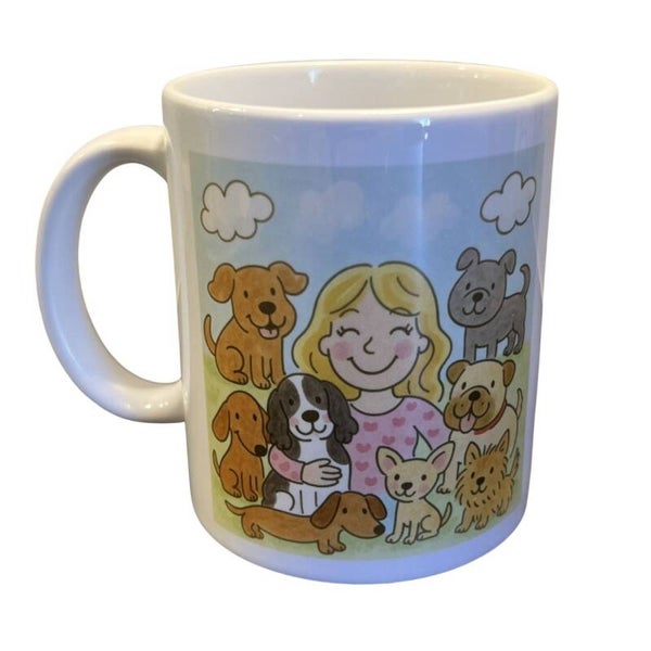 Beker: meisje met honden