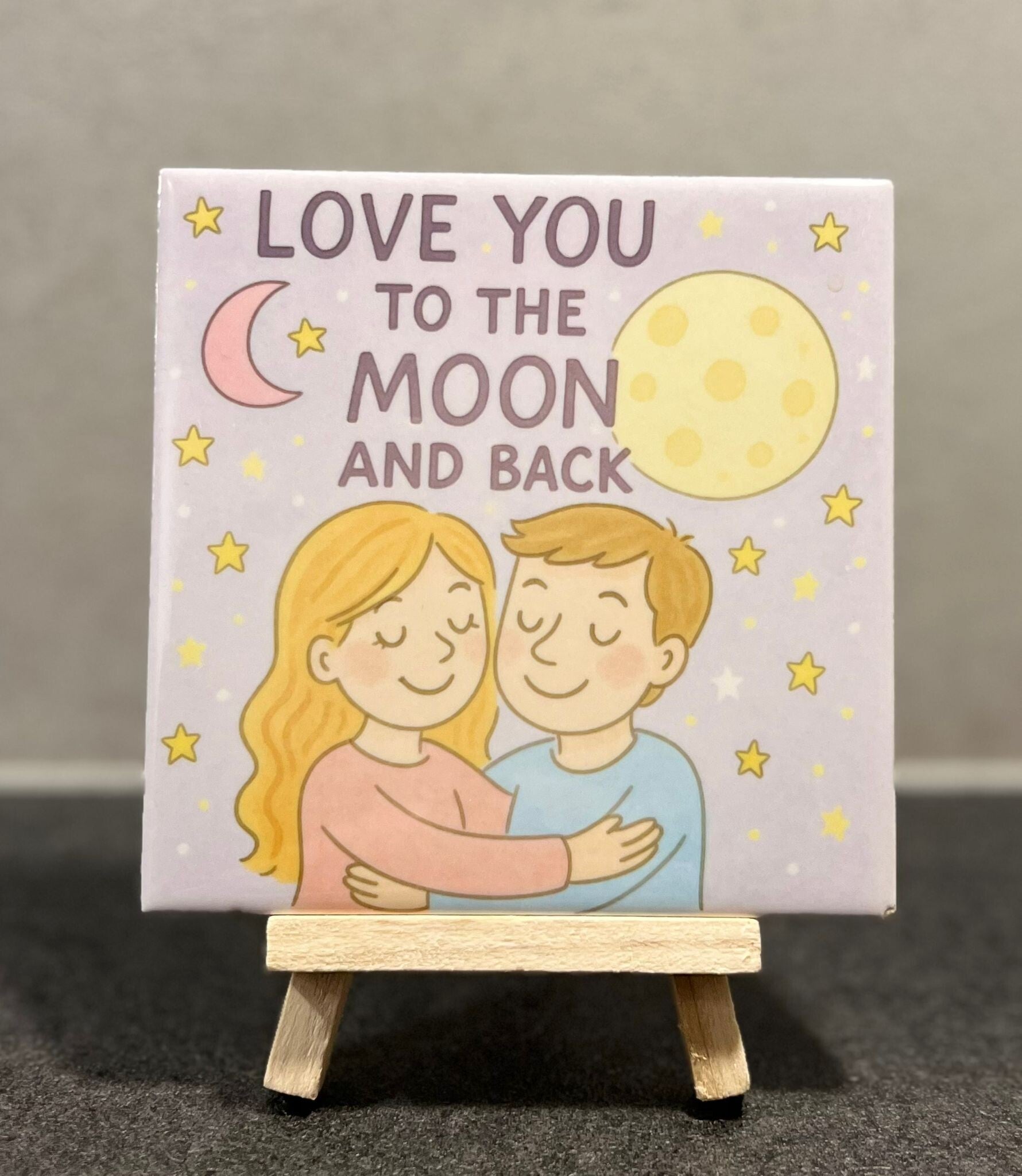 Love you to the moon and back man vrouw