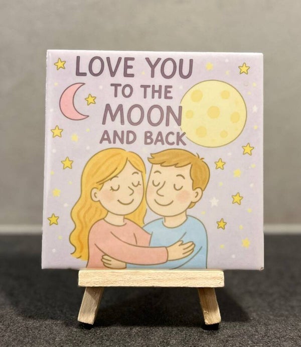 Love you to the moon and back man vrouw