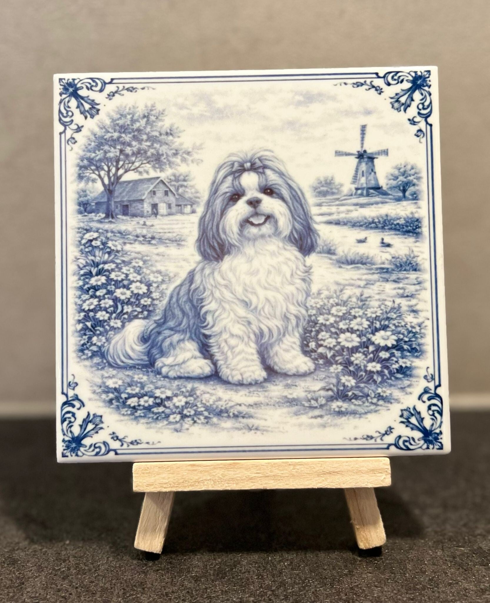 Shih tzu Delftsblauw