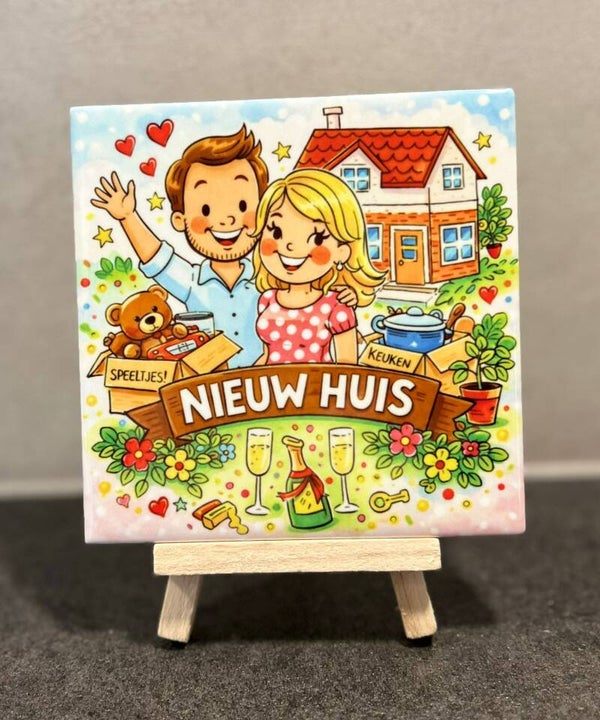 Nieuw huis echtpaar kleurrijk