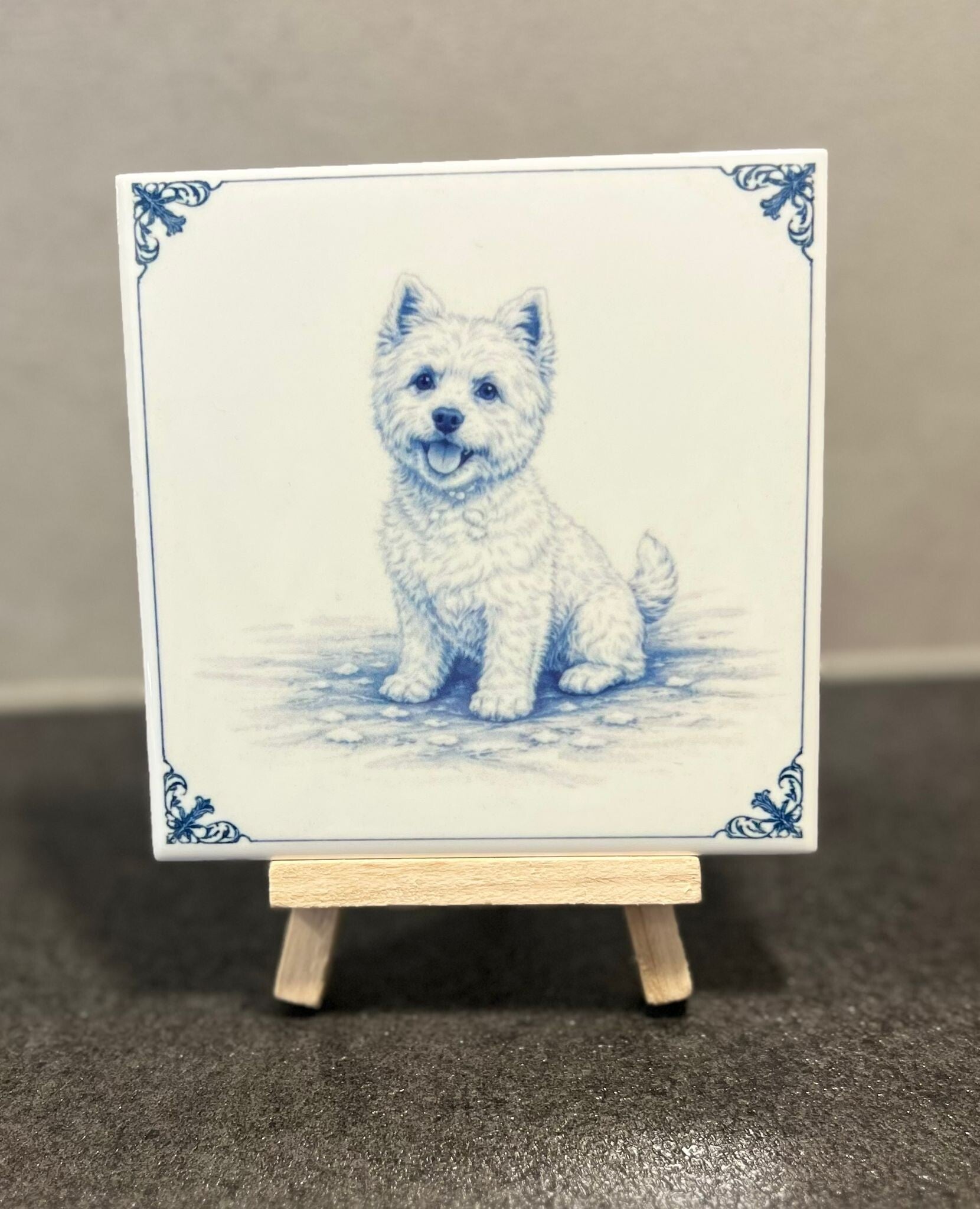 West highland white terrier Delftsblauw