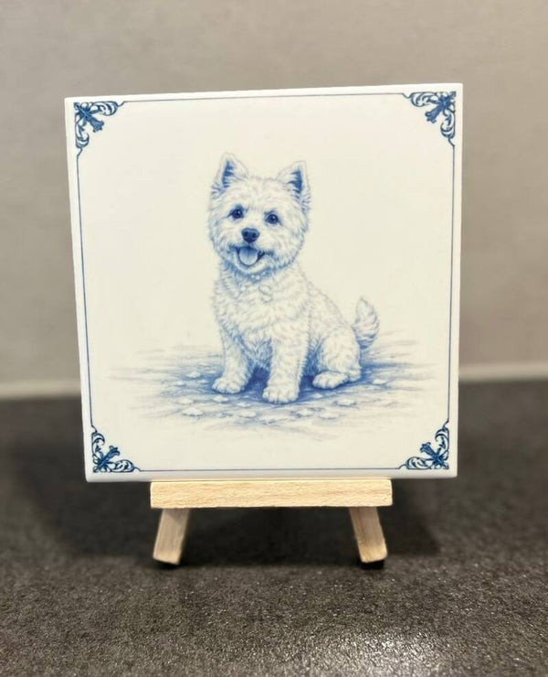 West highland white terrier Delftsblauw
