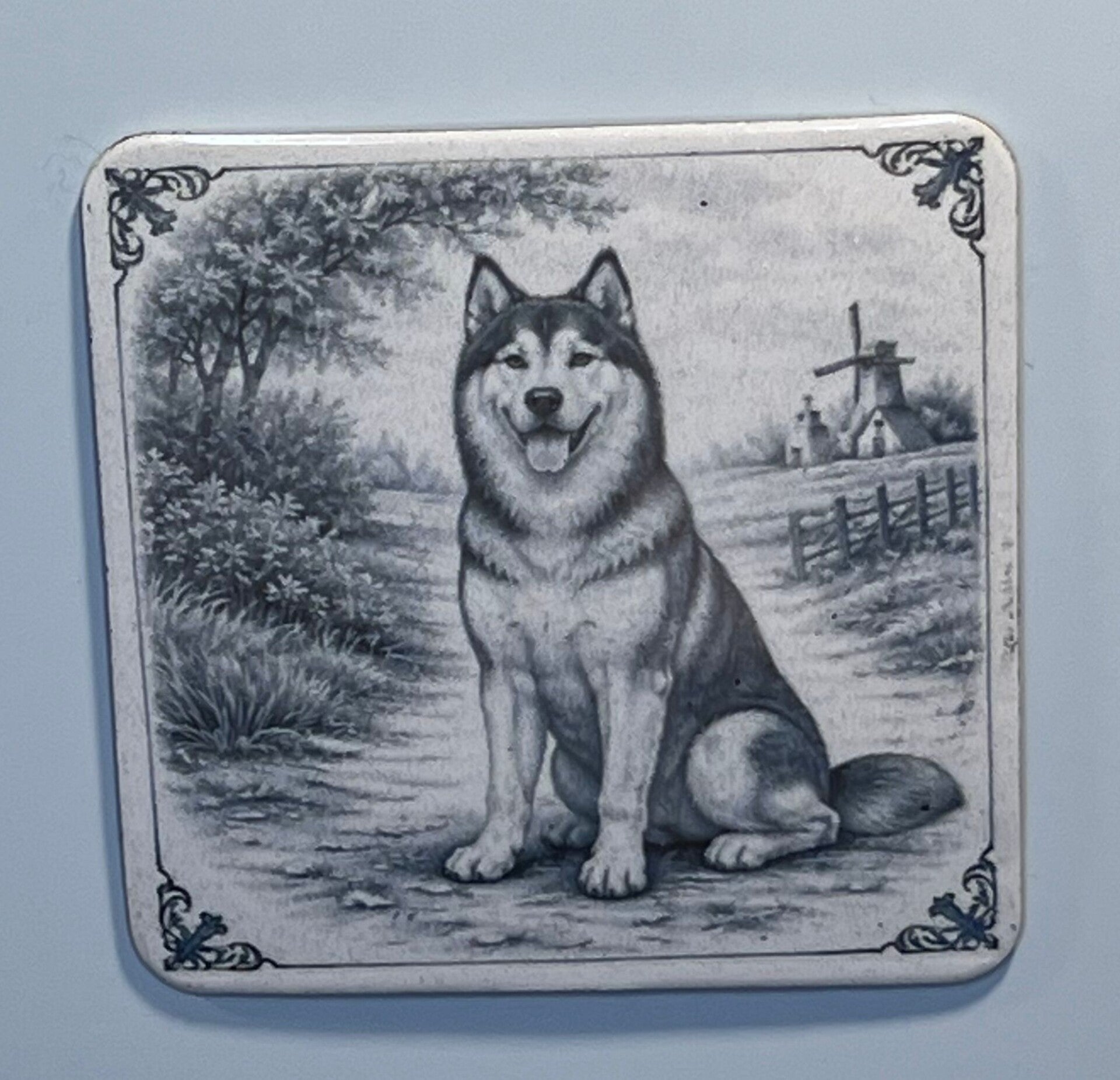 Magneet husky delfts blauw