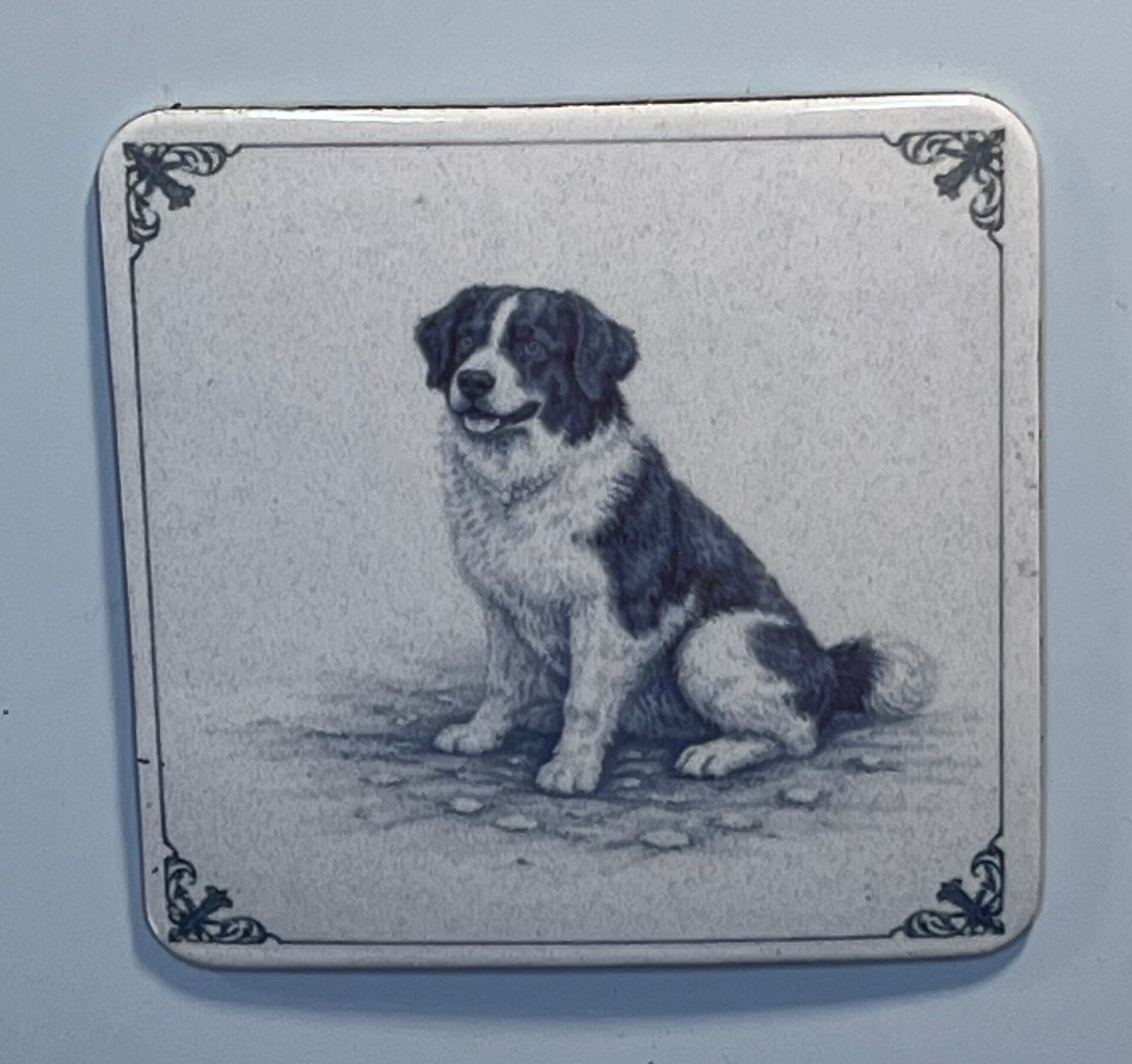 Magneet border collie delfts blauw