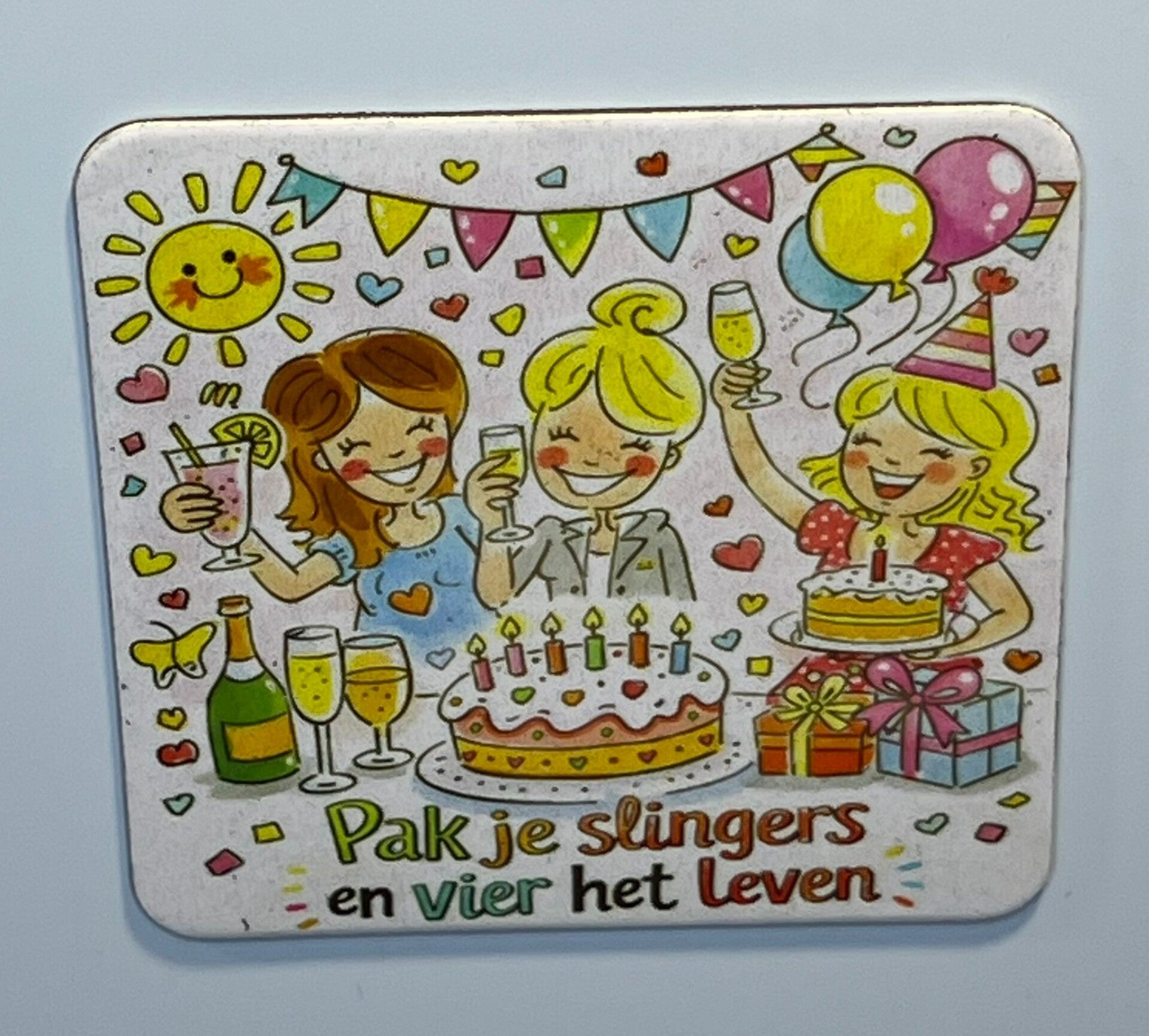 Magneet Pak je slingers en vier het leven