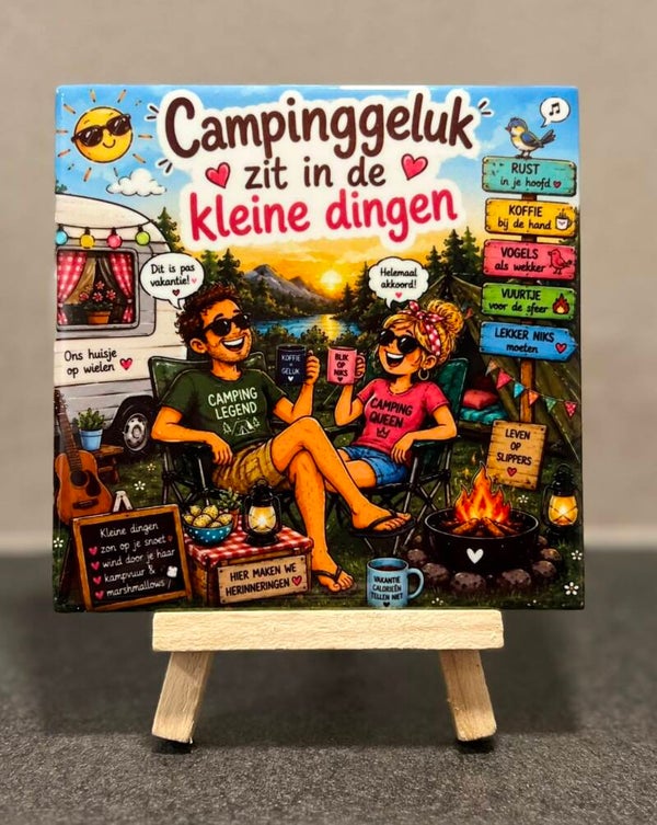 camping geluk man en vrouw