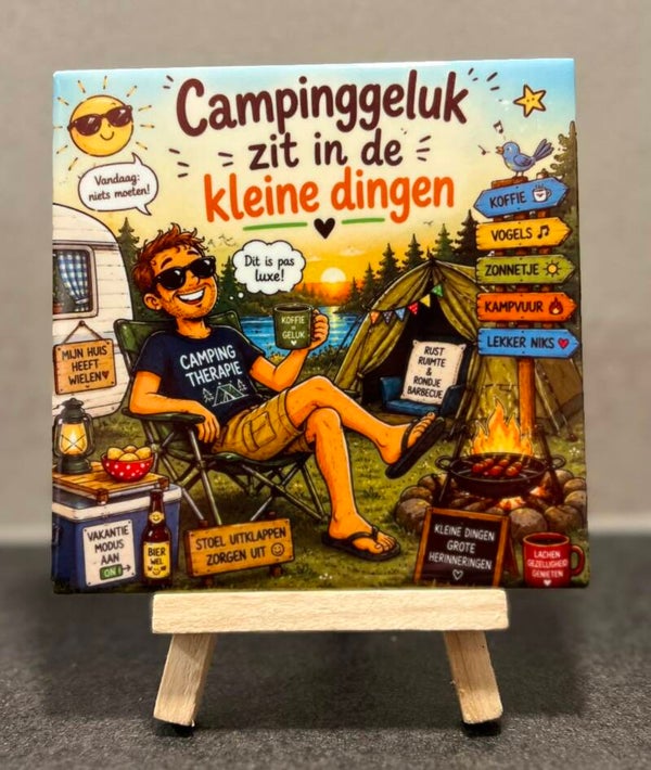 camping geluk man