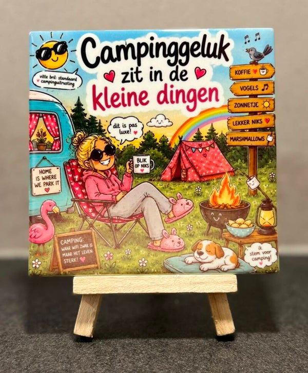camping geluk vrouw
