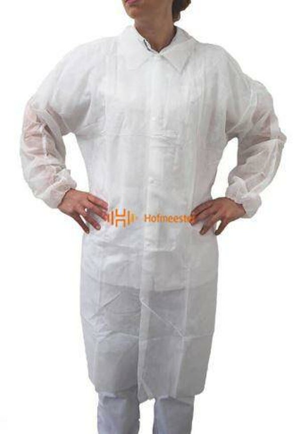 082281 DISPOSABLE JAS VLIES. WIT ONE SIZE. (10st). NIET STERIEL. Z.V.S.