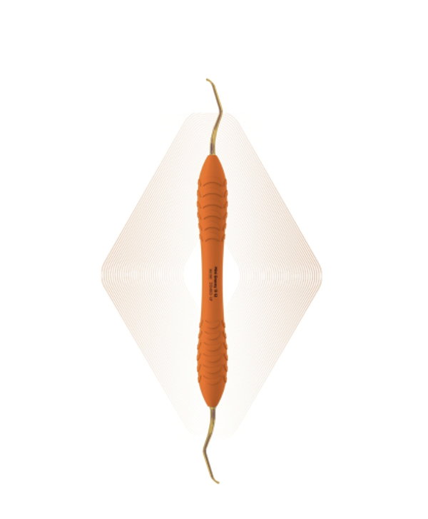 2104RGXP ErgoDenta Mini Gracey Curette 11-12 ErgoRazor Gold Tip. Ergo X Plus Handle.