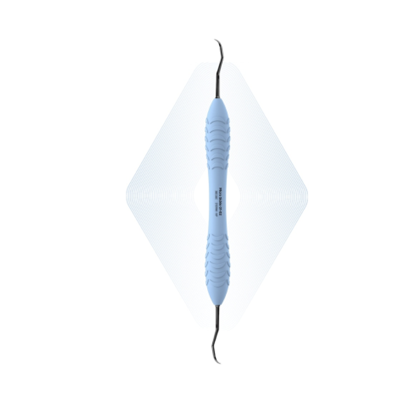 2181RKXP ErgoDenta Micro Sickle Scaler 01-02  ErgoRazor Black Tip. Ergo X Plus Handle.