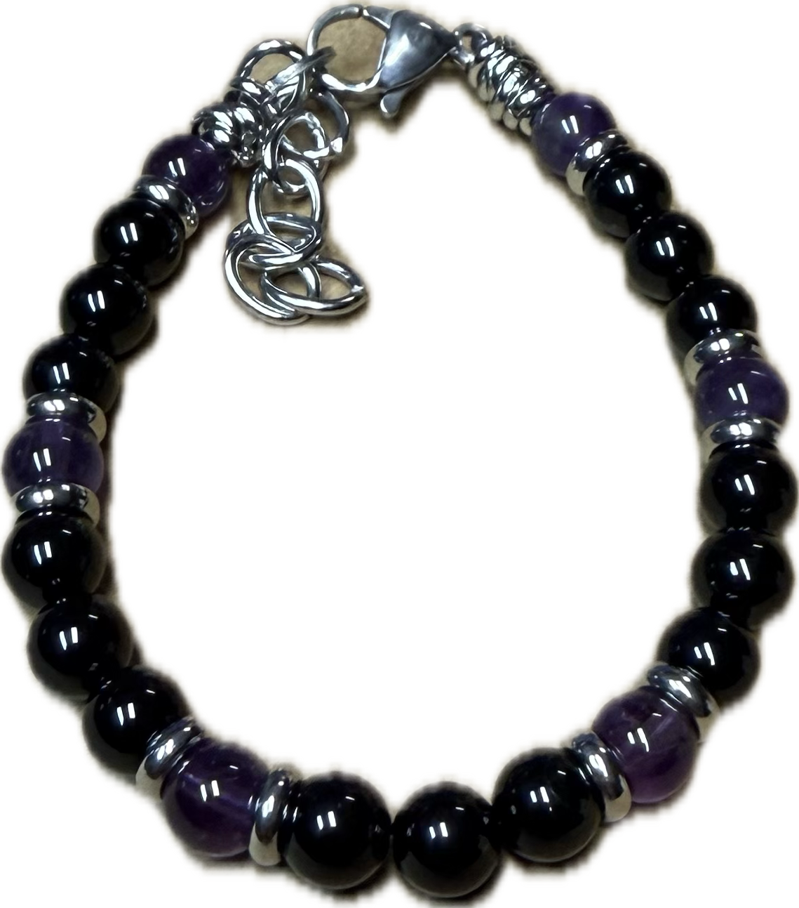 Bracciale Yin e Yang Ametista e Tormalina Nera