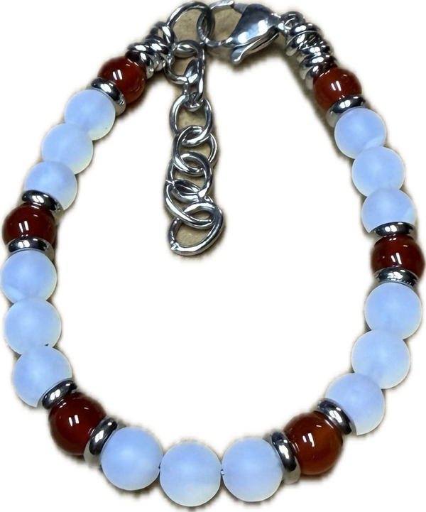 Bracciale Yin e Yang Corniola e Opalite