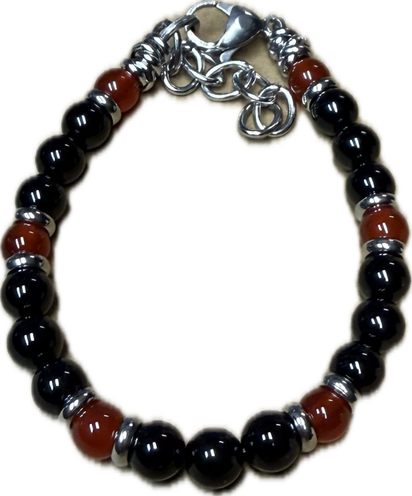 Bracciale Yin e Yang Corniola e Tormalina Nera