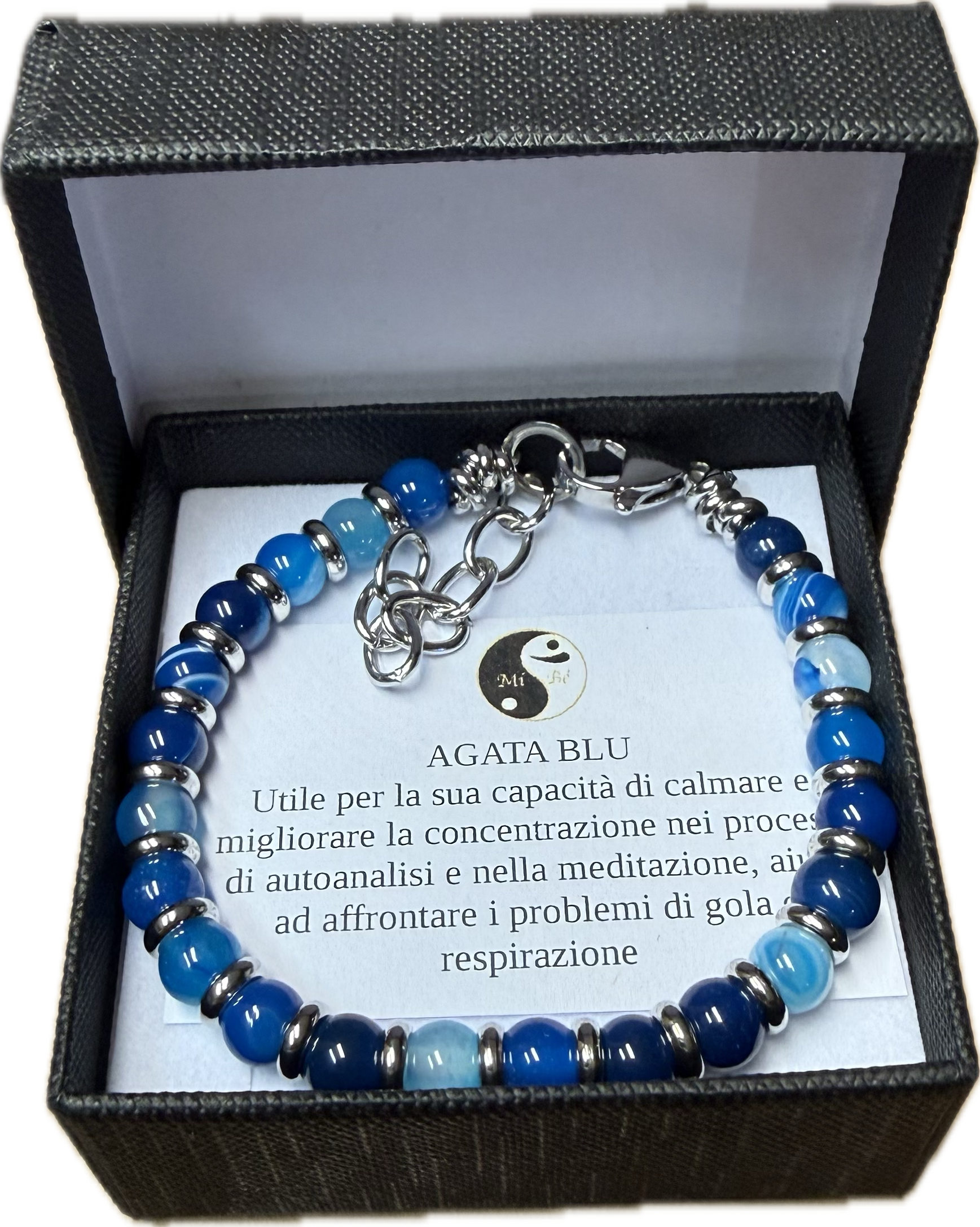 Agata Blu Striata con Rondella