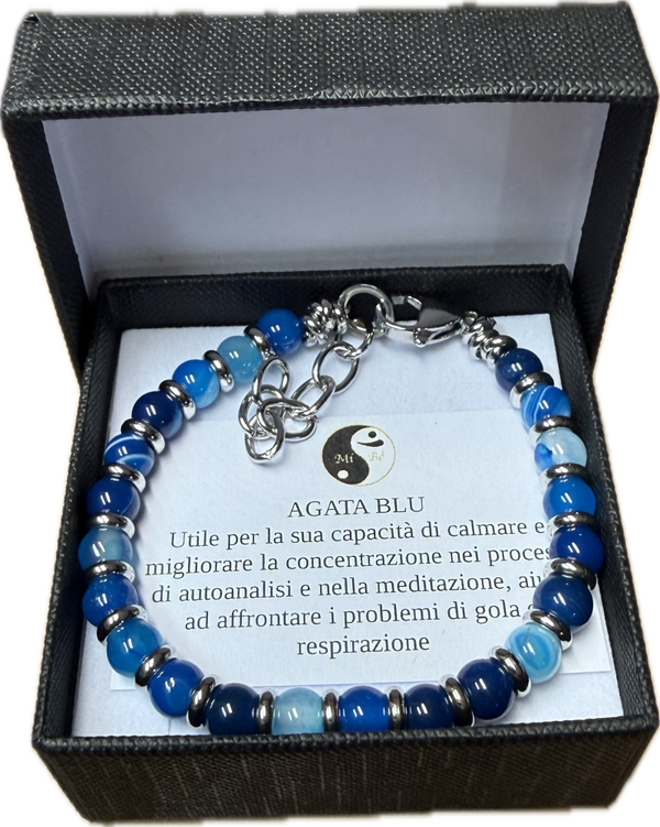 Agata Blu Striata con Rondella