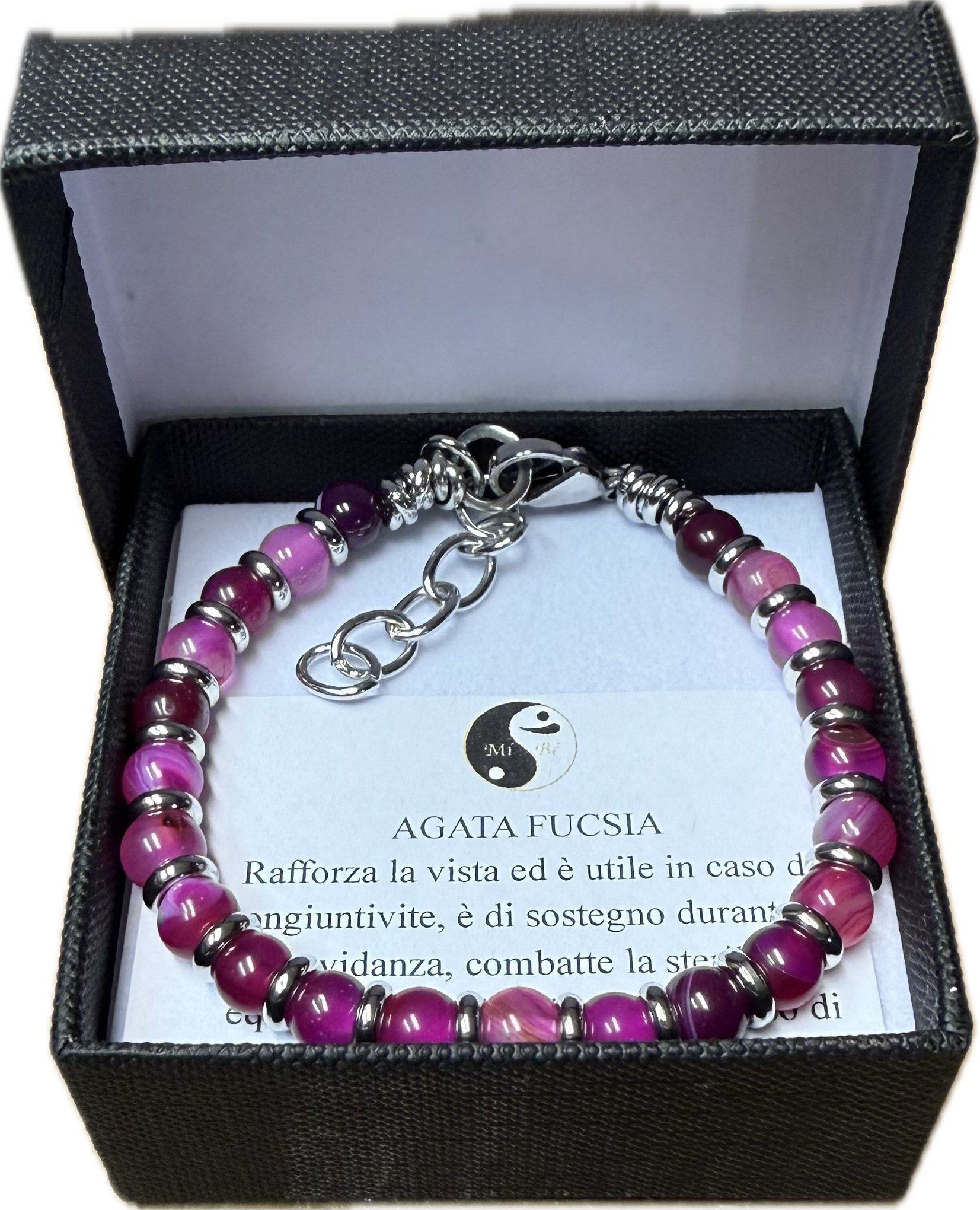 Agata Fucsia Striata con Rondella