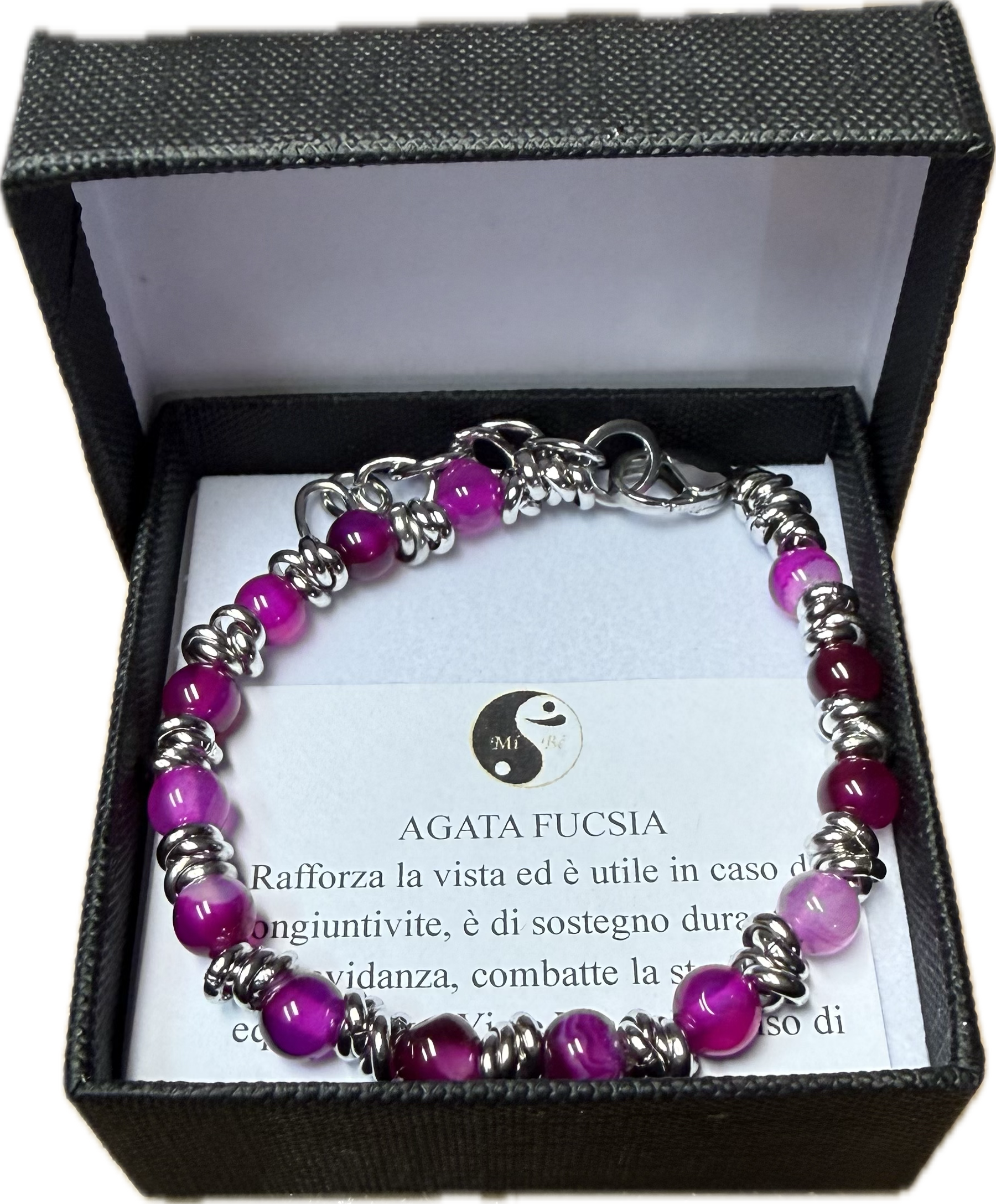Agata Fucsia Striata con Nodini