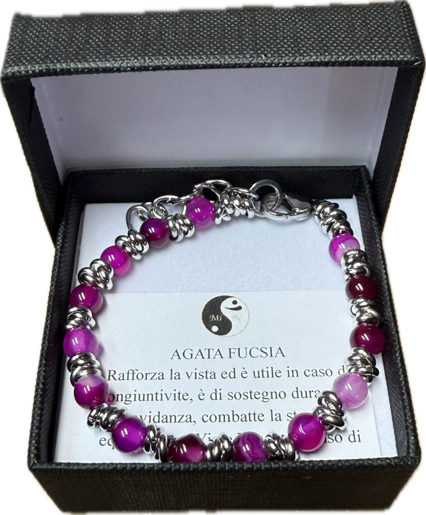 Agata Fucsia Striata con Nodini