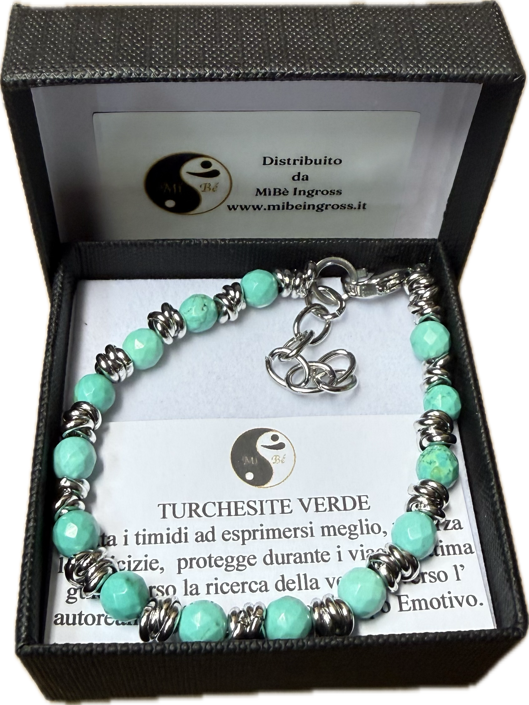 Turchesite Verde Sfacettata con Nodini