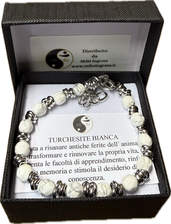 Turchesite Bianca Sfacettata con Nodini