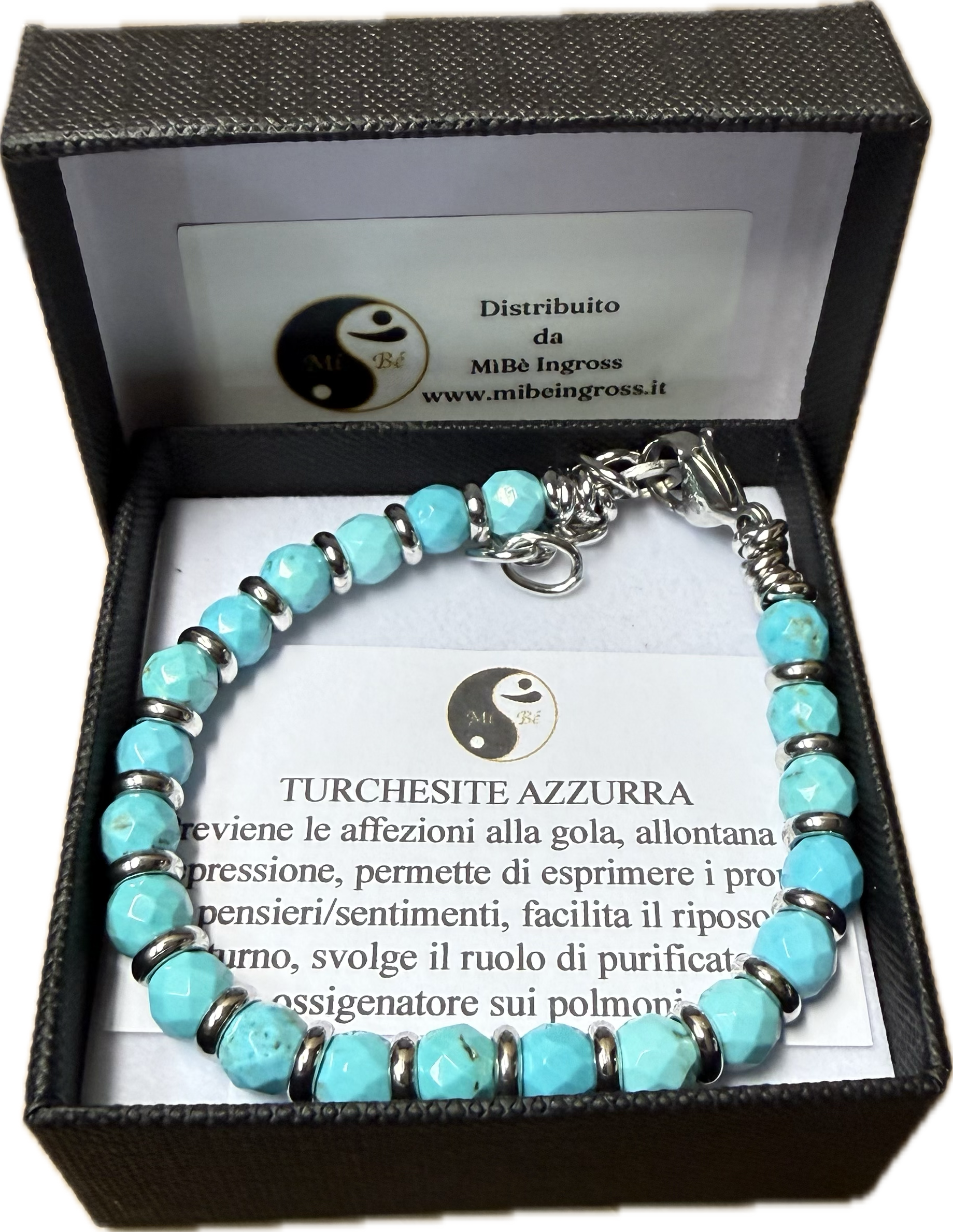Turchesite Azzurra Sfacettata con Rondella