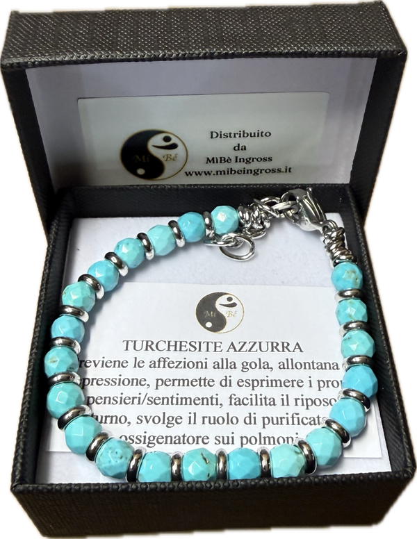 Turchesite Azzurra Sfacettata con Rondella