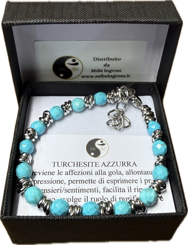 Turchesite Azzurra Sfacettata con Nodini