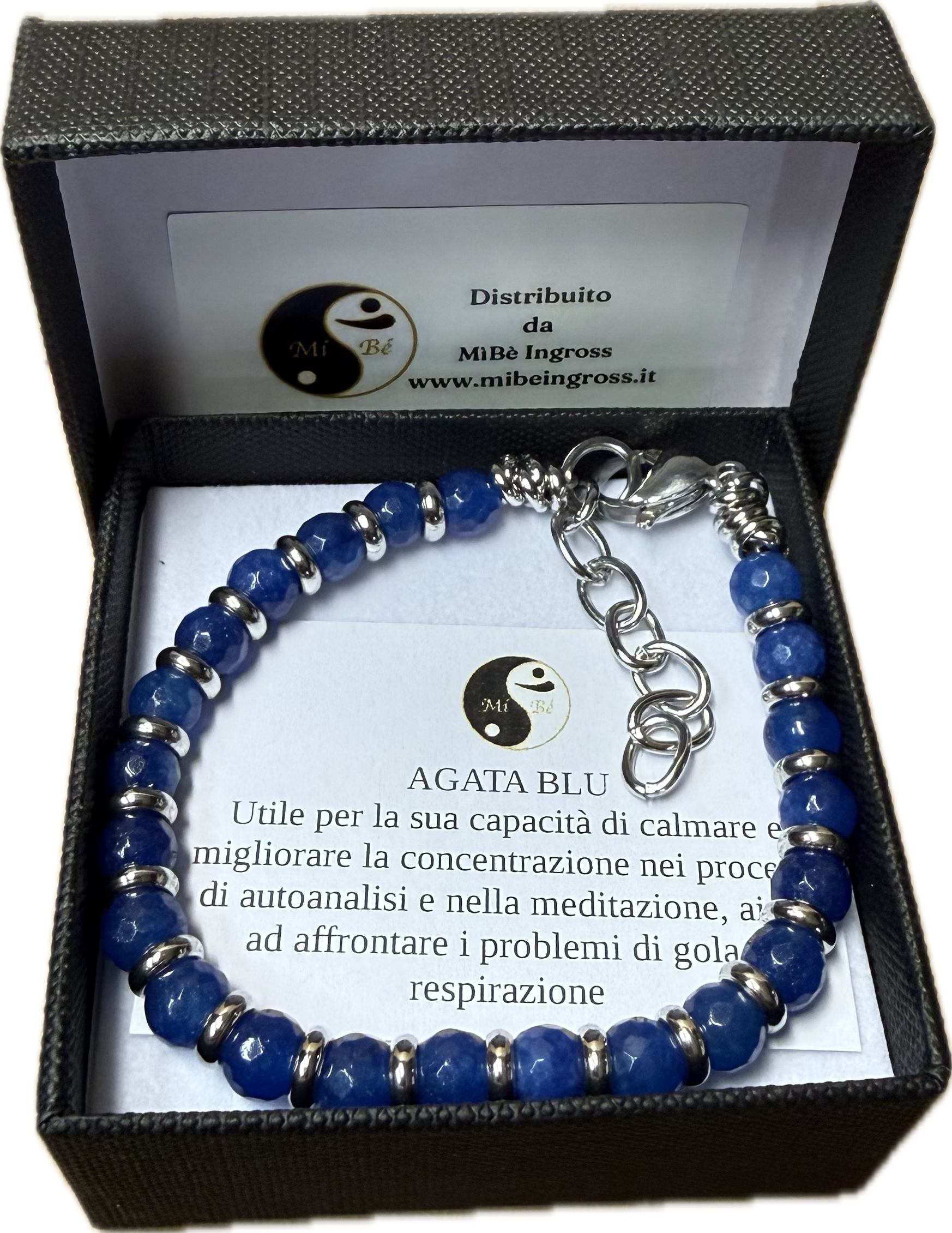 Agata Blu Sfacettata con Rondella