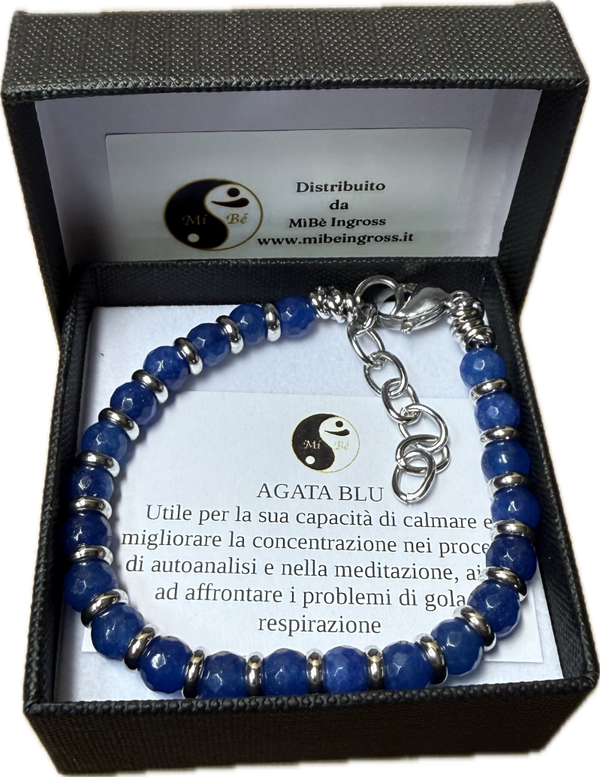 Agata Blu Sfacettata con Rondella