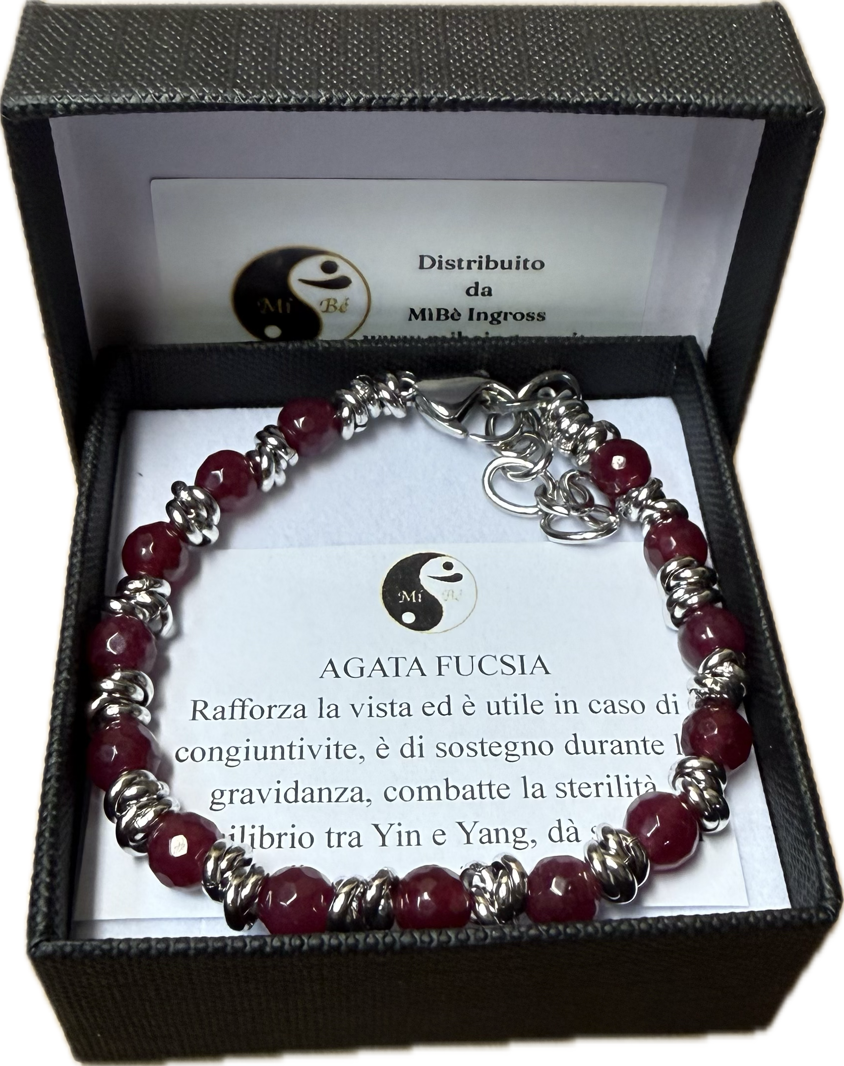 Agata Fucsia Sfacettata con Nodini