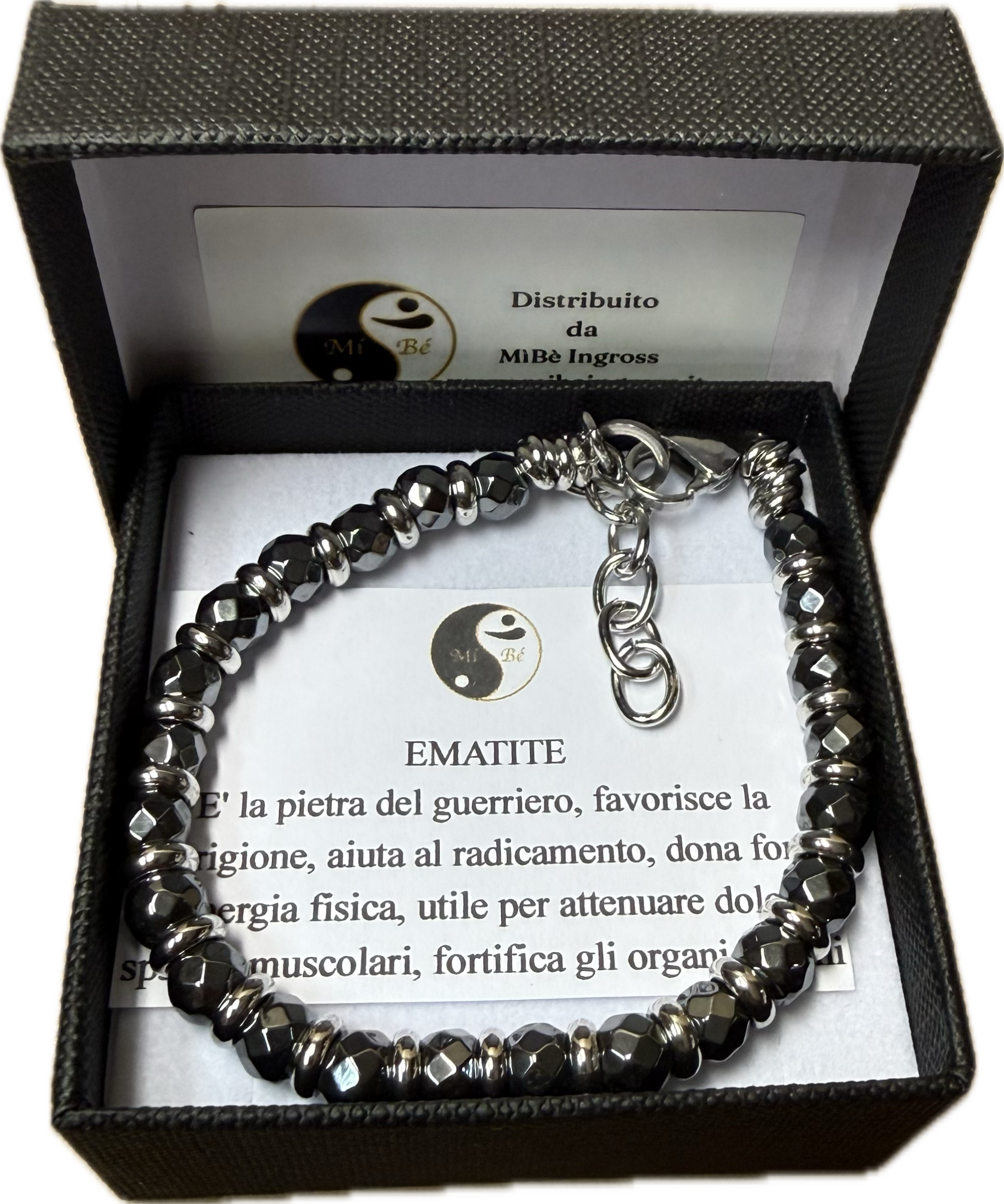 Ematite Sfacettata con Rondella