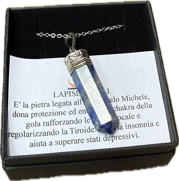 Ciondolo di Lapislazzuli con Catenella in Acciaio