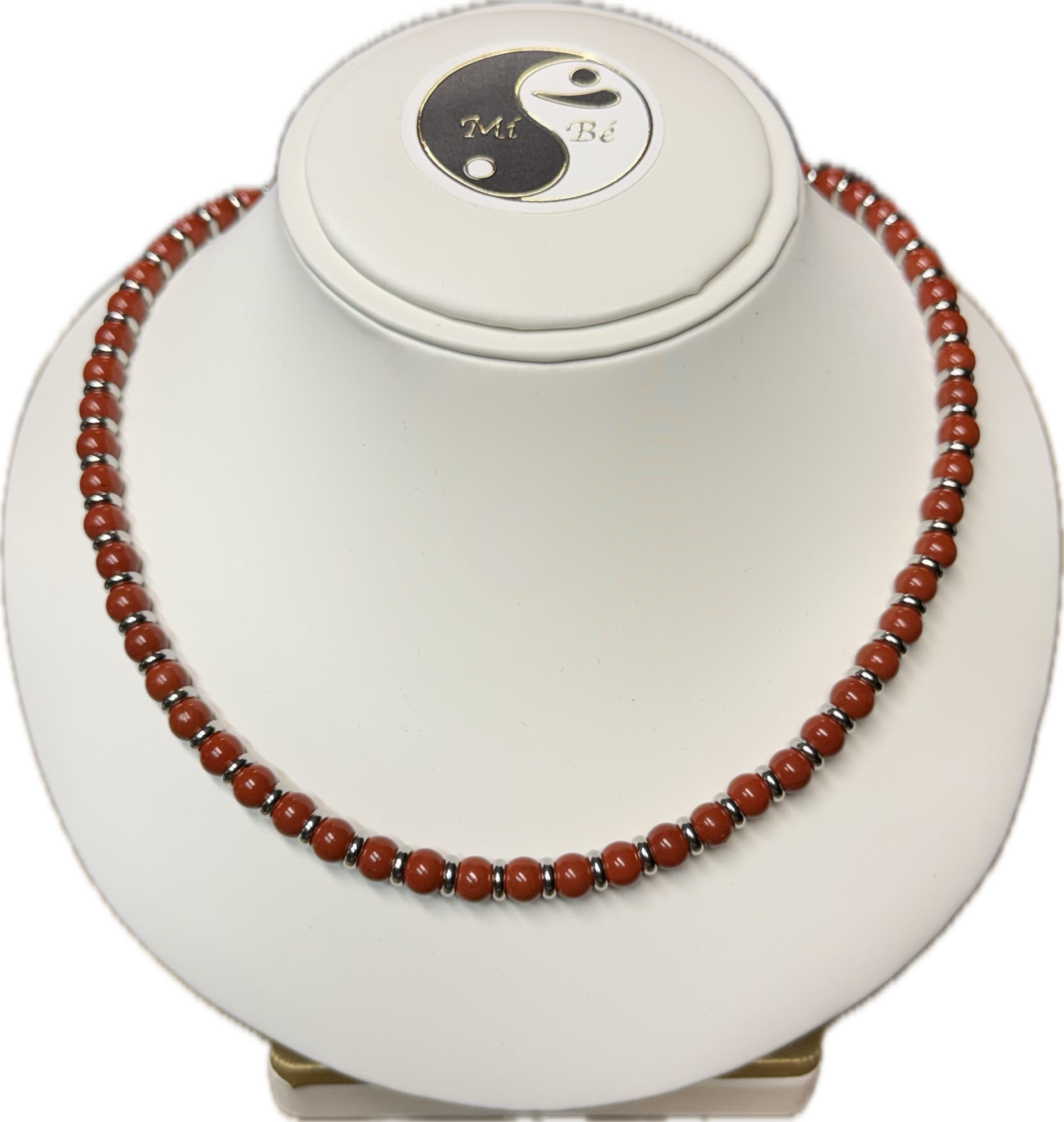 Collana Diaspro Rosso con Rondella