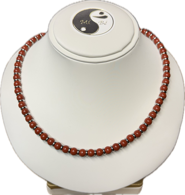 Collana Diaspro Rosso con Rondella