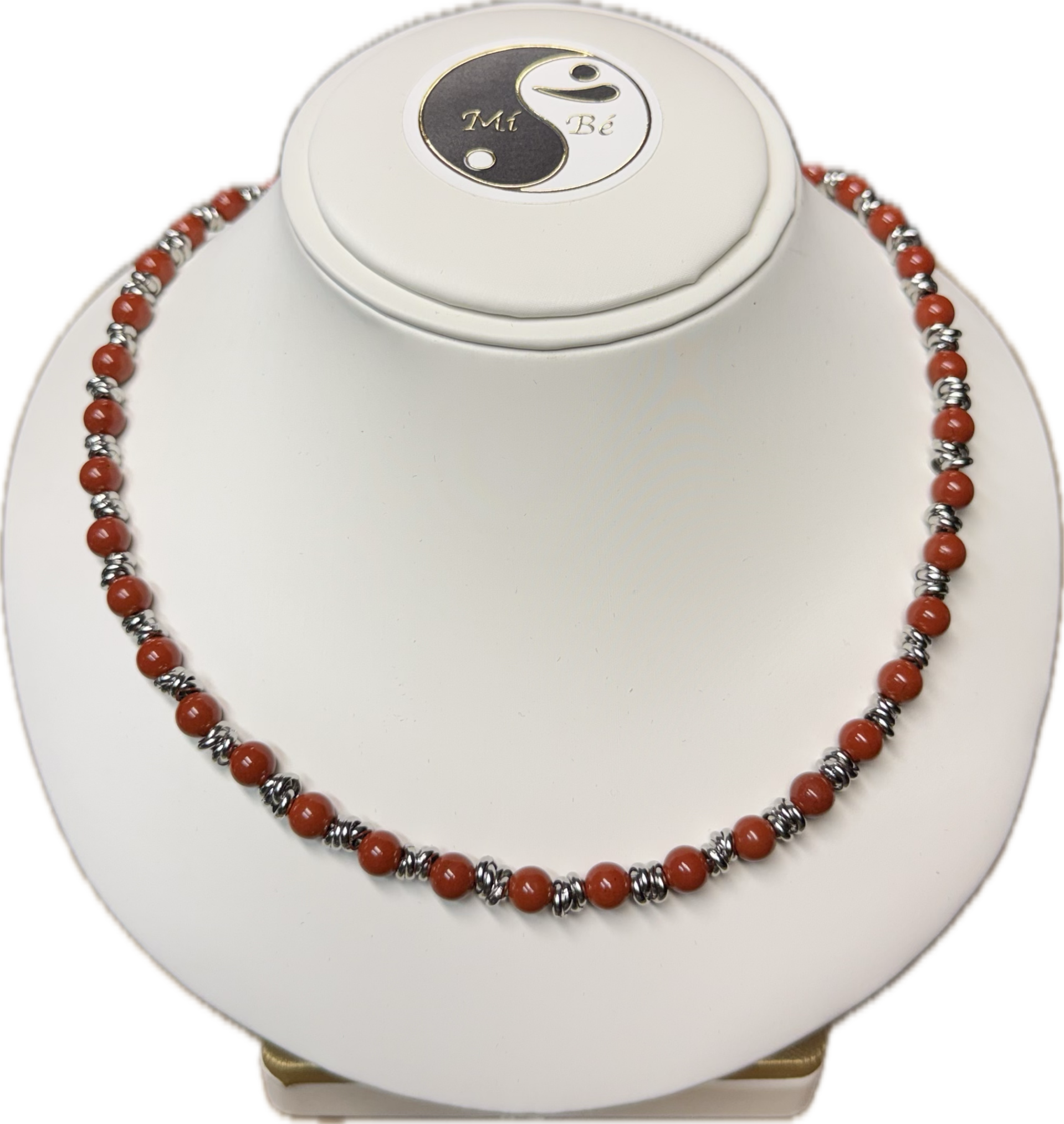 Collana Diaspro Rosso con Nodini