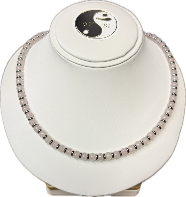 Collana Quarzo Rosa con Rondella