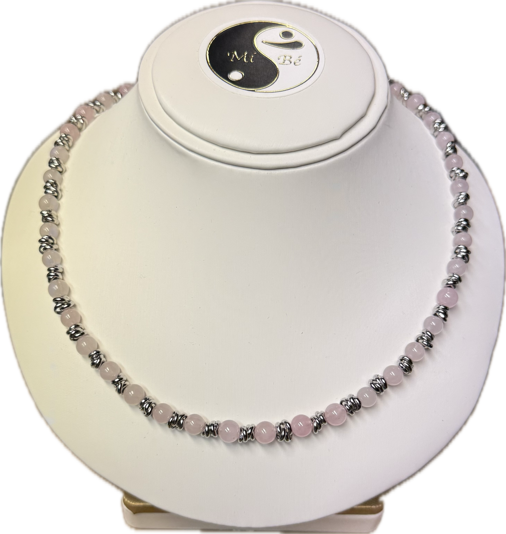 Collana Quarzo Rosa con Nodini