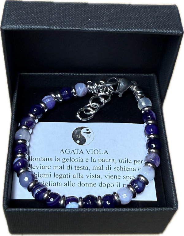 Agata Viola Sfacettata con Rondella