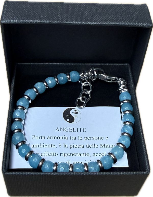 Angelite Sfacettata con Rondella