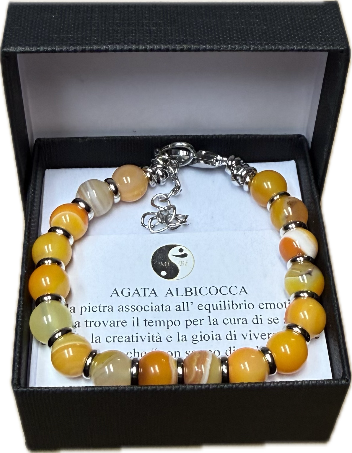 Agata Albicocca con Rondella 8mm