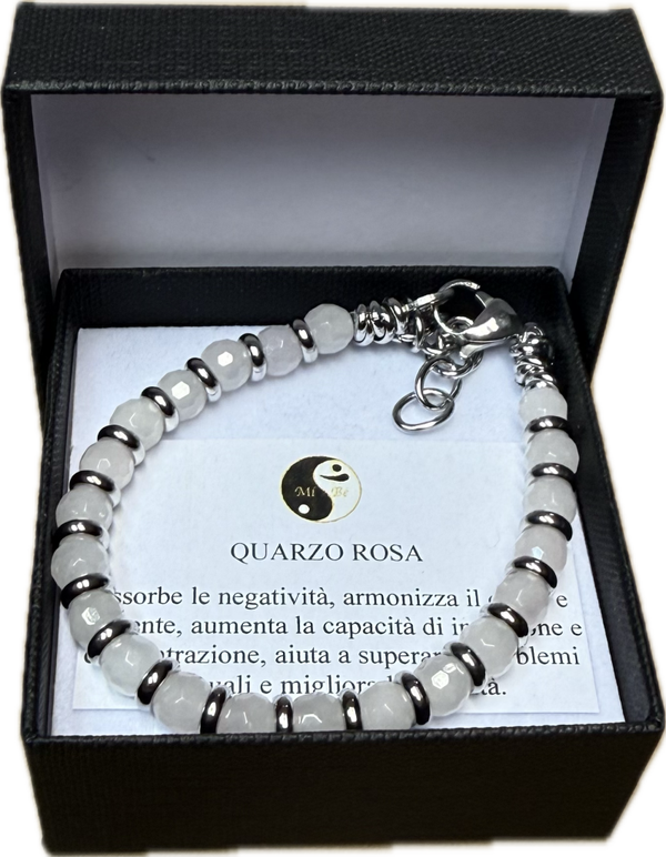 Quarzo Rosa Sfacettato con Rondella